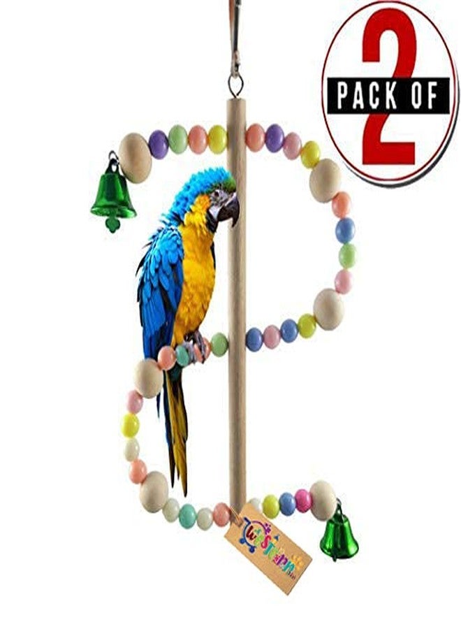 Western Era Playful Natural Wood Bead Swing Toy for Birds (Pack of 2) - Image 2